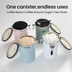 Veken compact canister supports organized kitchen storage.