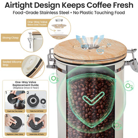 Lid with date tracker helps monitor freshness for beans