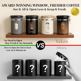 Date tracker lid on Veken canister helps plan freshness
