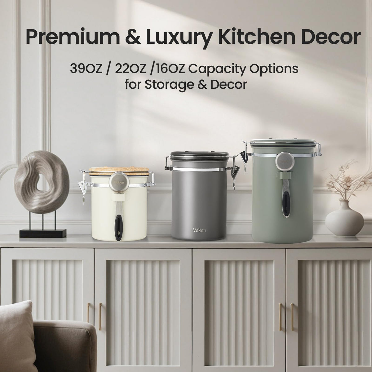 Veken durable 304 stainless steel construction for longevity and easy cleaning.