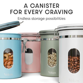Free stainless steel scoop attached to Veken canister