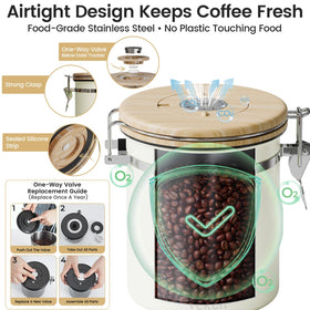 Free stainless steel scoop attached to Veken canister