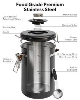 Veken built-in scale line for precise coffee measurements