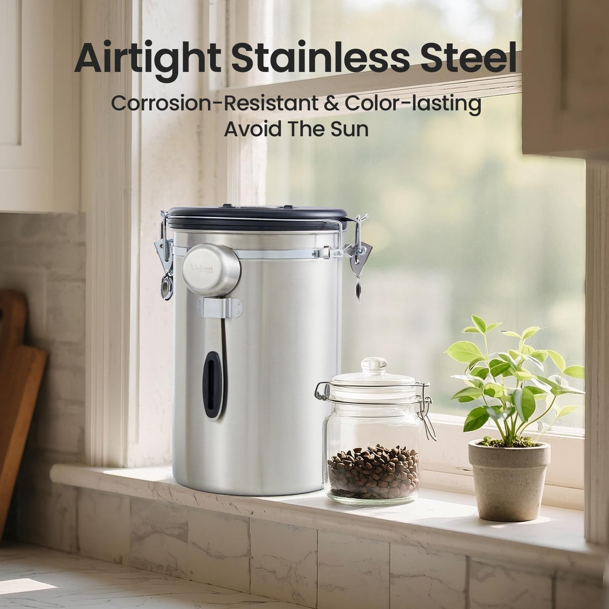 Veken 304 stainless steel body preserves flavor and resists corrosion