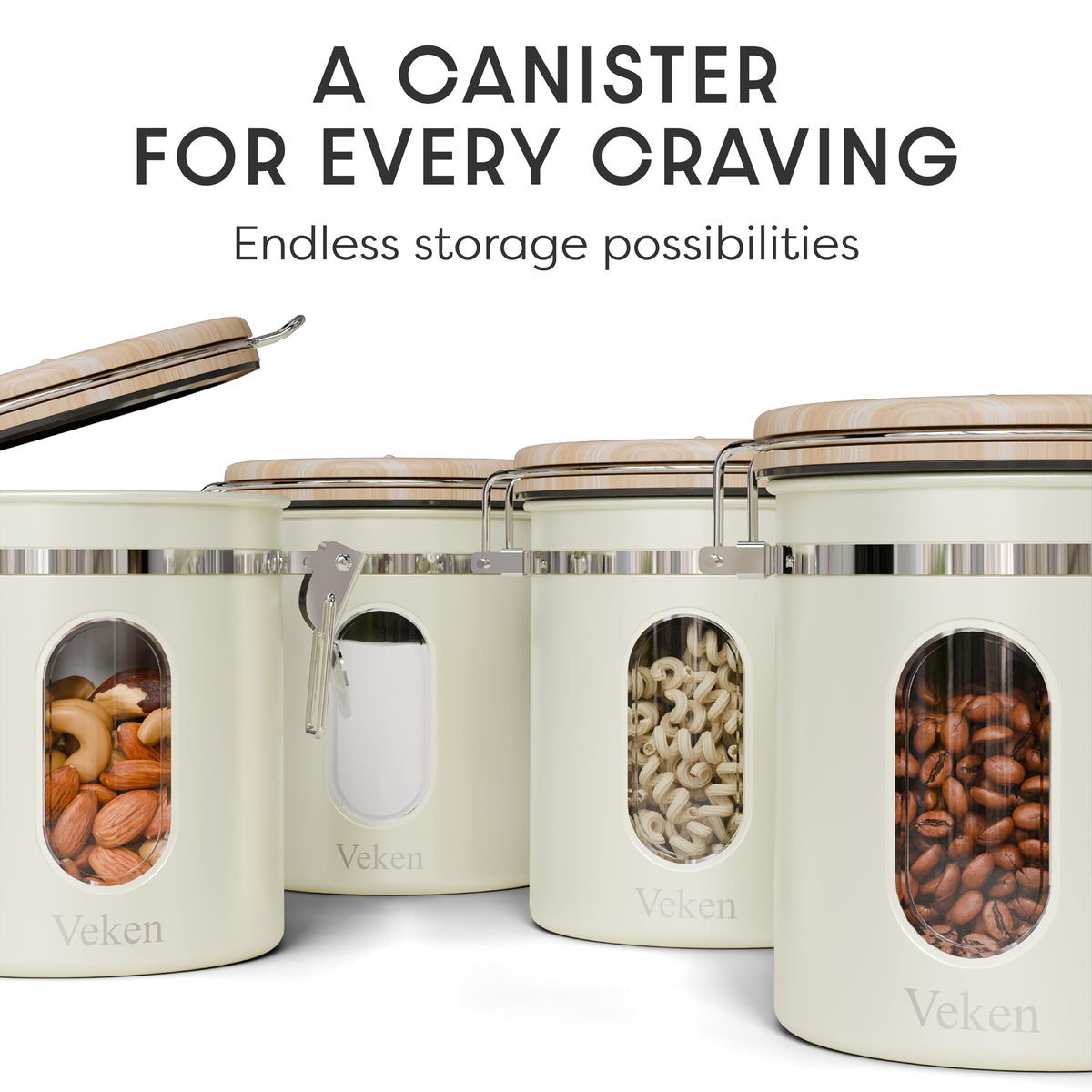 Versatile Veken canister stored for tea flour or cereals