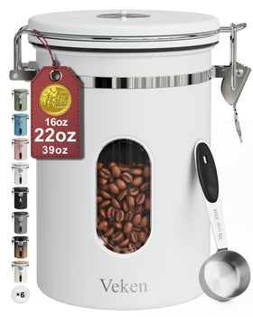 Veken coffee canister with window preserves freshness for 22oz beans