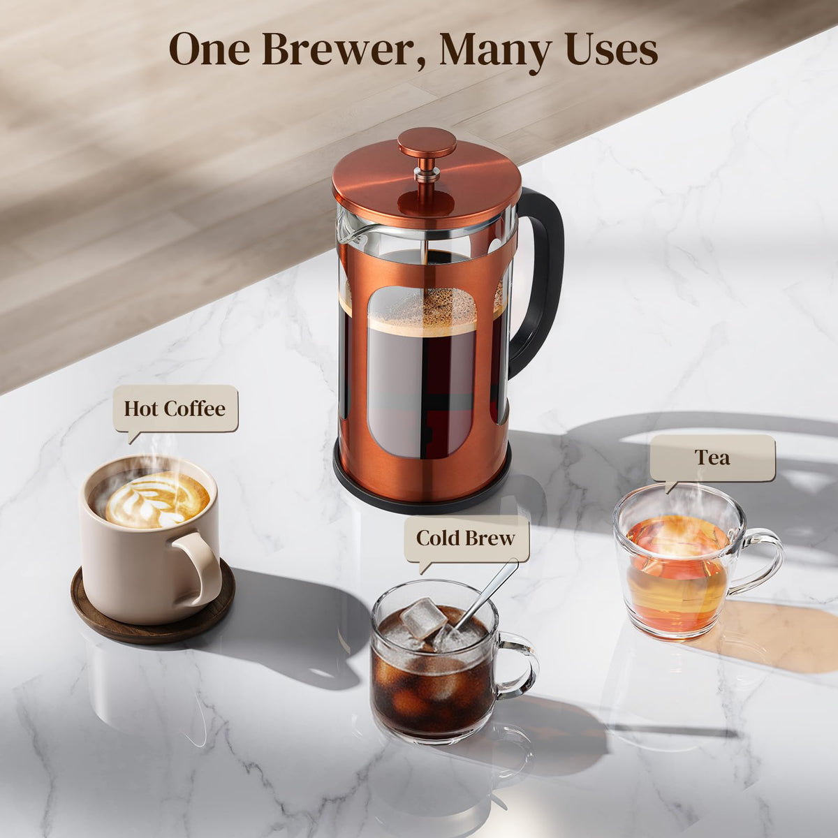 Veken press suitable for cold brew and tea