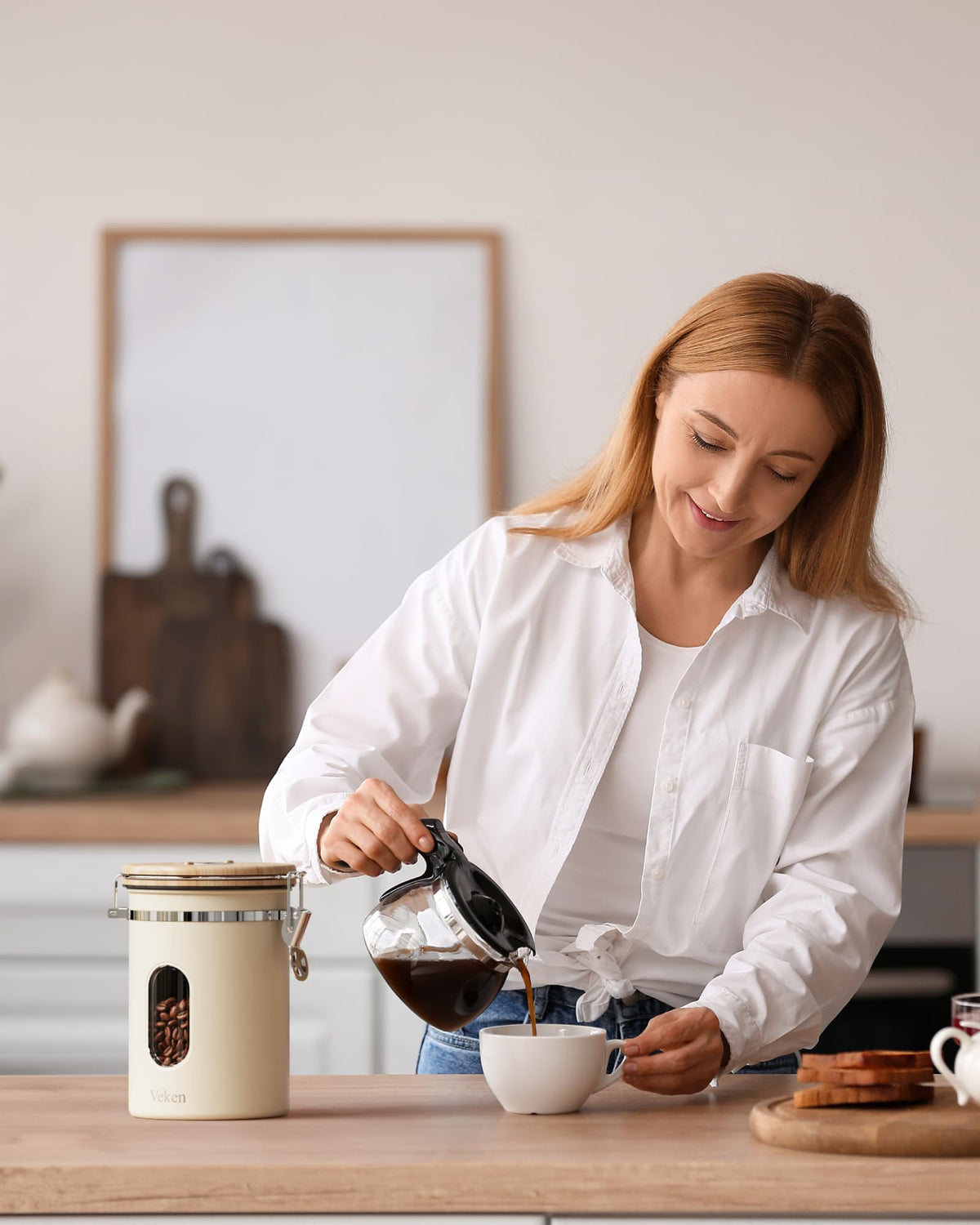 Veken kitchen storage canister ideal for flour, cereal, and more