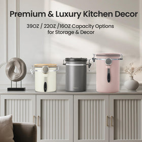Veken pink finish adds a stylish kitchen accent.