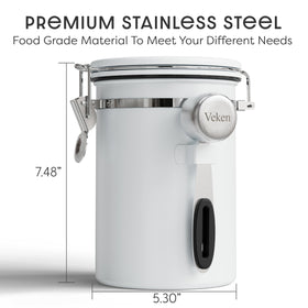Veken stainless steel lid seals tightly to prevent air exposure