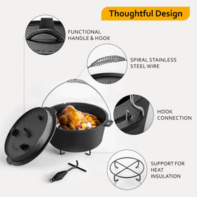 Velaze 10QT supports lasagna, stews, breads, and more during outdoor cooking.