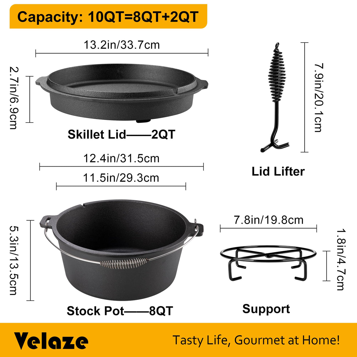 Velaze 10QT lid inverted as griddle for quick searing.