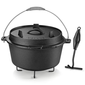 Velaze 10QT dutch oven overview for versatile outdoor cooking.