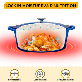 Velaze dutch oven lid featuring internal circulation design for flavor