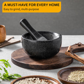 Velaze gift-ready mortar and pestle set in branded packaging.