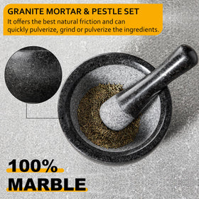 Velaze granite mortar interior texture showing natural friction.