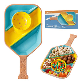 VELENTI Pickleball Paddle Snack Tray on table—paddle-shaped design elevates entertaining.