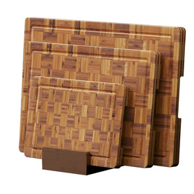 Vellzeyce bamboo cutting board 3-pack for versatile prep and organization.
