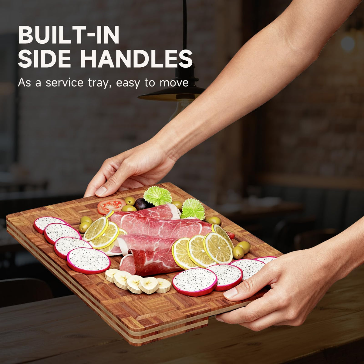 Vellzeyce cutting board L size 1 inch thick, durable for meats and veggies.