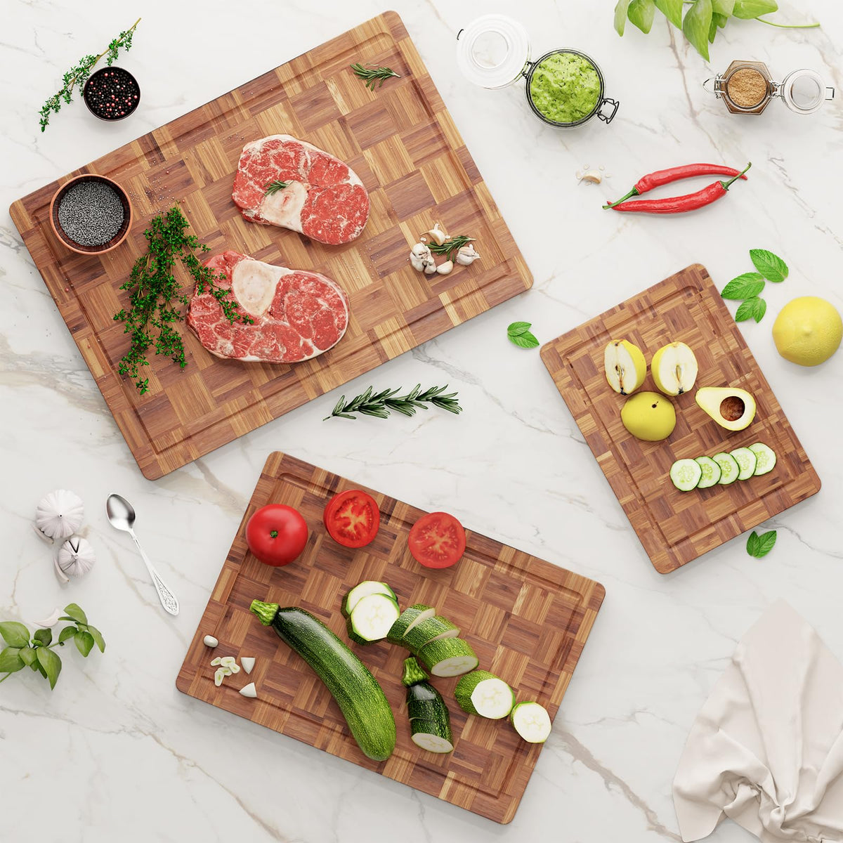 Vellzeyce cutting board M size 0-8 inch thick, sturdy for chopping.