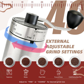Velvora ceramic conical burr ensures uniform grinds with minimal heat buildup.