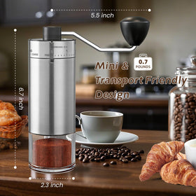 Velvora grinder features an extended stainless steel handle for easier grinding.