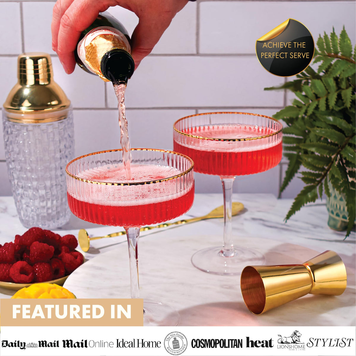 Vemacity gold jigger double-sided for precise measurements in drinks