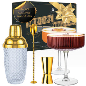 Vemacity luxury espresso martini kit with shaker and glasses for stylish entertaining