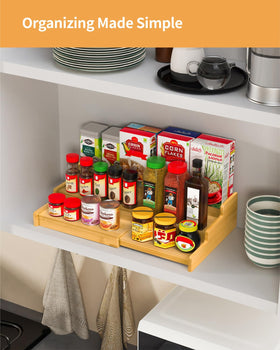 VenDotbi easy-clean spice rack allows wipe-down maintenance for a tidy pantry environment