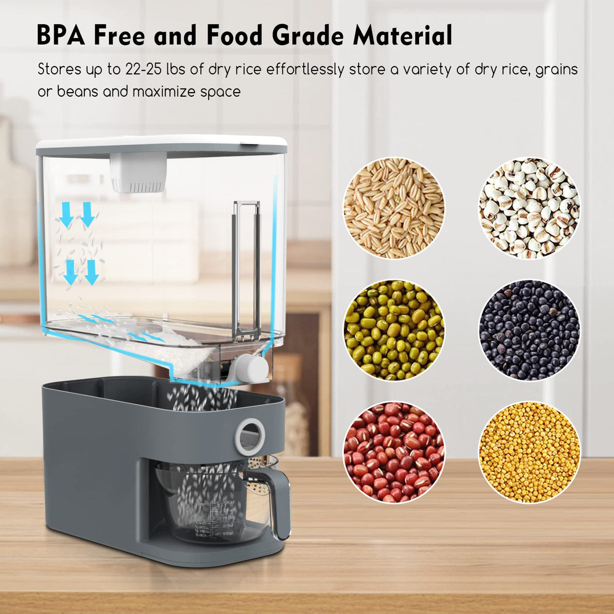 VenDotbi One-touch dispensing system with measuring cup for precise servings.