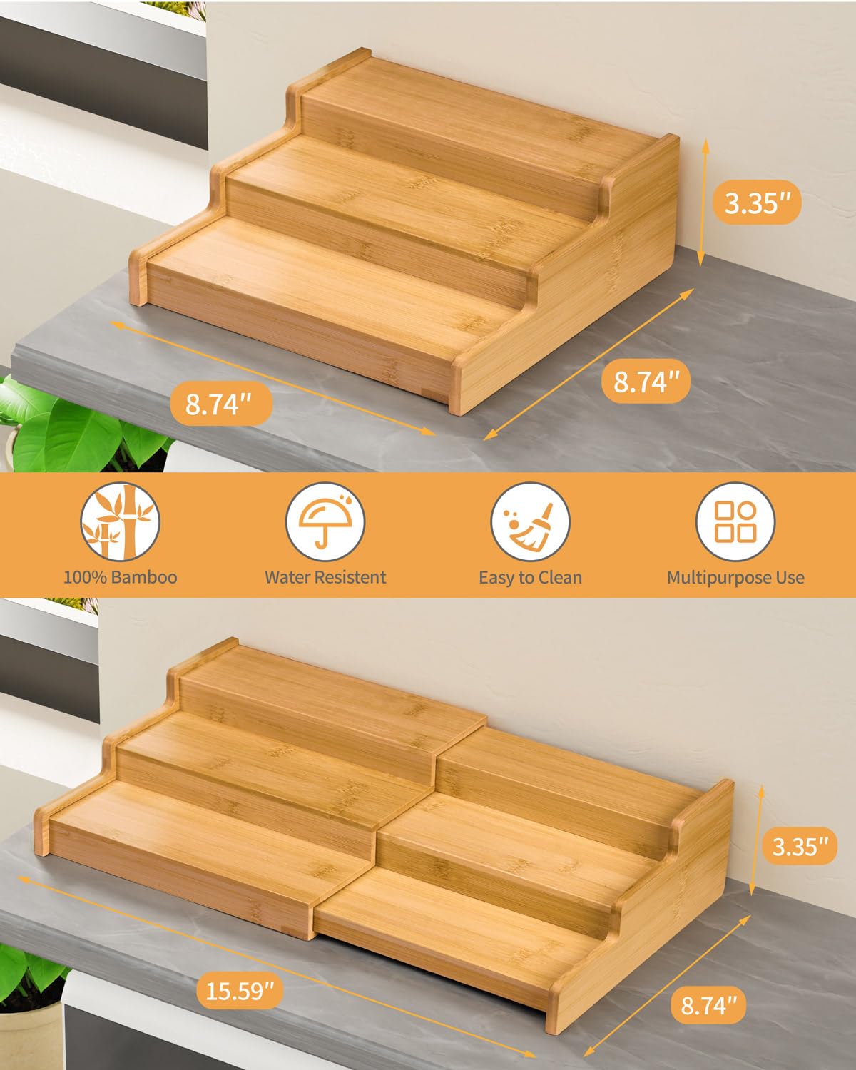 VenDotbi rack organizes spice jars, seasonings, and small cans.