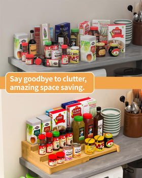 VenDotbi spice rack step design keeps labels visible at a glance.