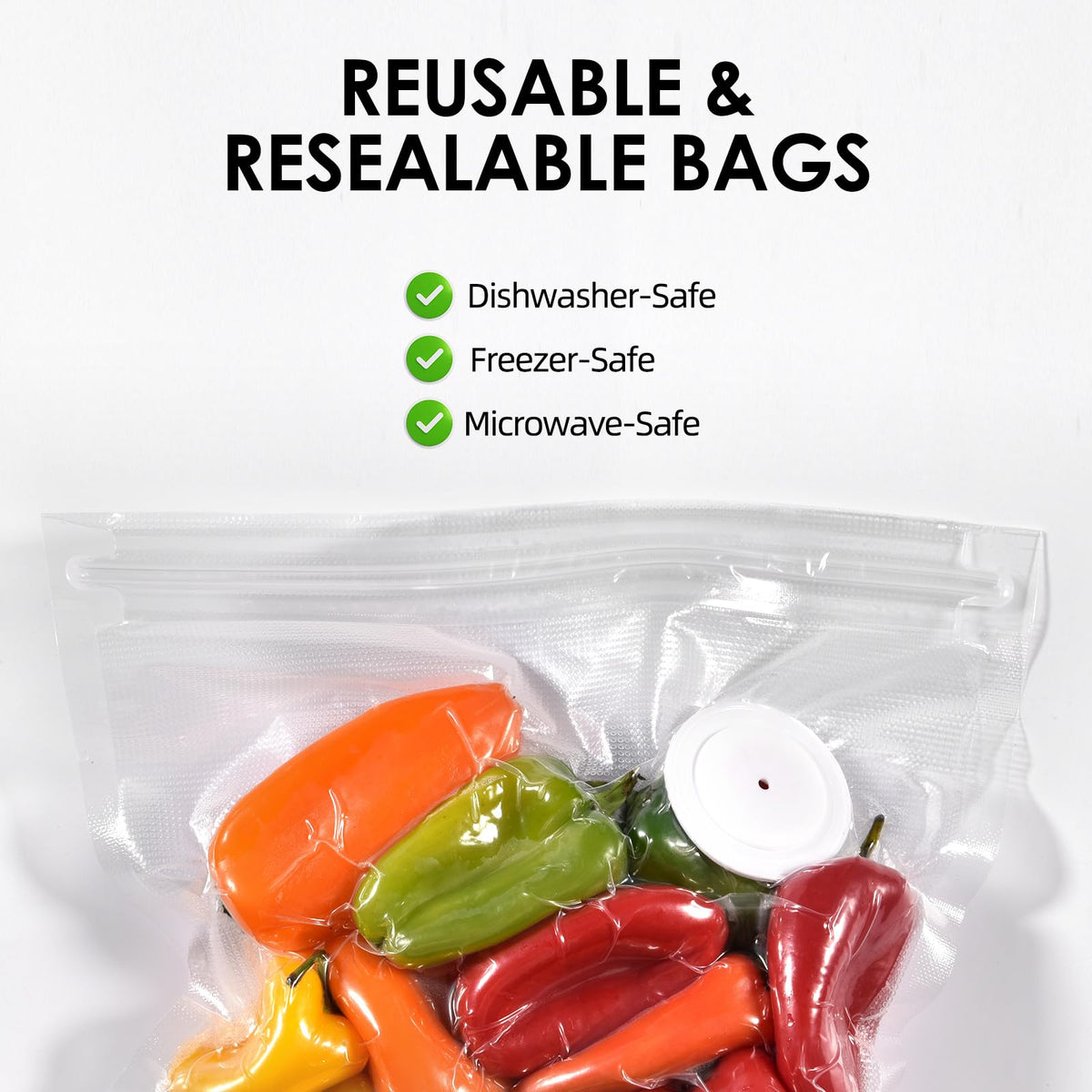 Venmate bags 8x8 microwave-safe with lid open feature.