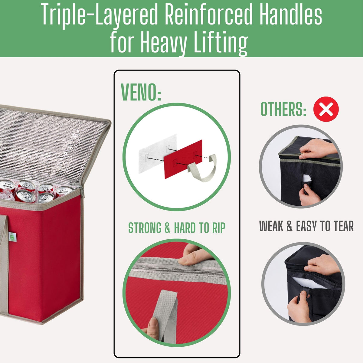 VENO foldable bags ready to store flat, convenient for car trunks