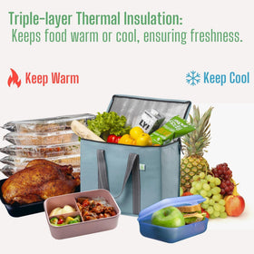 VENO 2-pack cooler bag side view demonstrates spacious capacity for groceries.