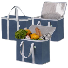 VENO 3 Pack Cooler Bag in dark blue shows durable handles for heavy loads