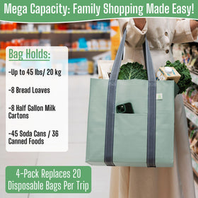 VENO bags feature 12 inch handles for comfortable carrying.