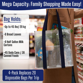 VENO bags feature 12-inch handles for comfortable carrying.