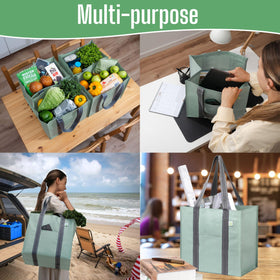 VENO bags with hanging loop for easy cart placement during shopping.