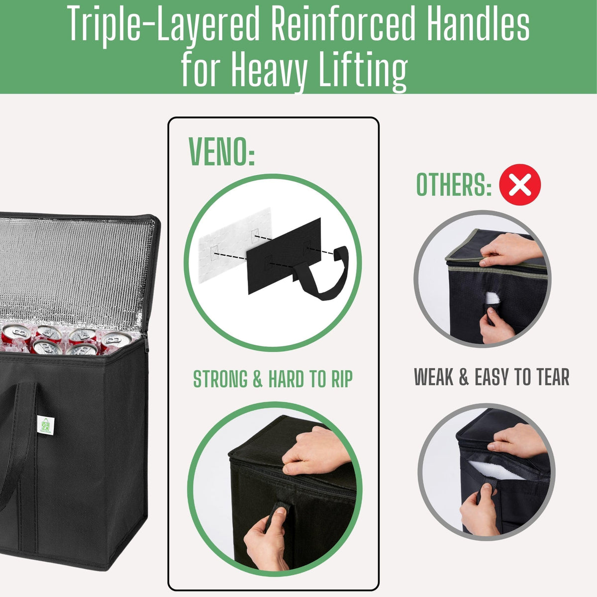 VENO collapsible design folds flat for compact storage.