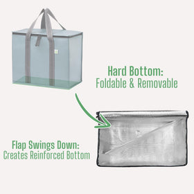 VENO collapsible storage shows bags folding flat for easy stash.