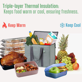 VENO insulated cooler bag with lid open for quick packing of groceries