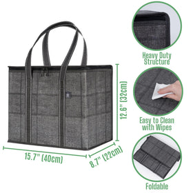 VENO reinforced handles and zippered lid for durable daily use