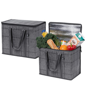 VENO two-pack cooler bag windowpane design ideal for grocery deliveries and organization