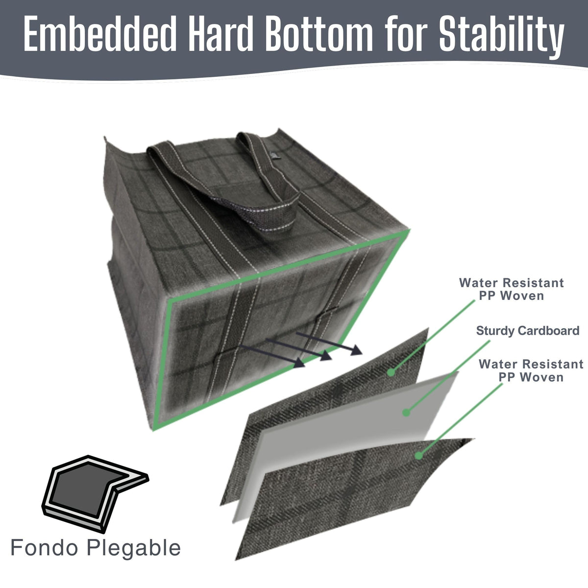 VENO Windowpane 4Pack bags hard bottom supports upright loading.