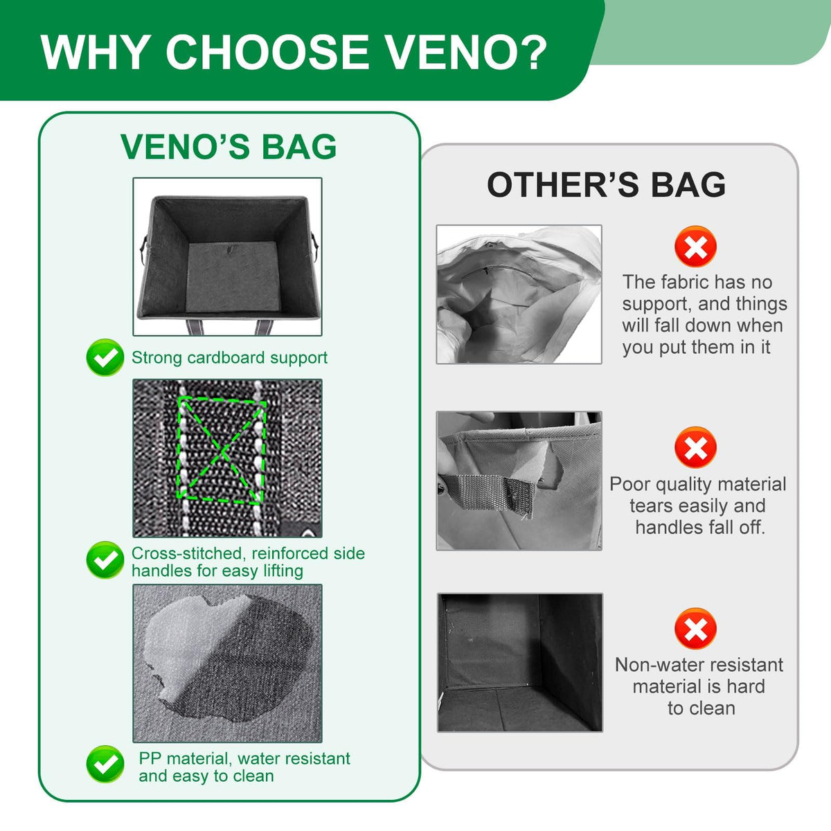 VENO Windowpane material is water-resistant and easy to wipe.