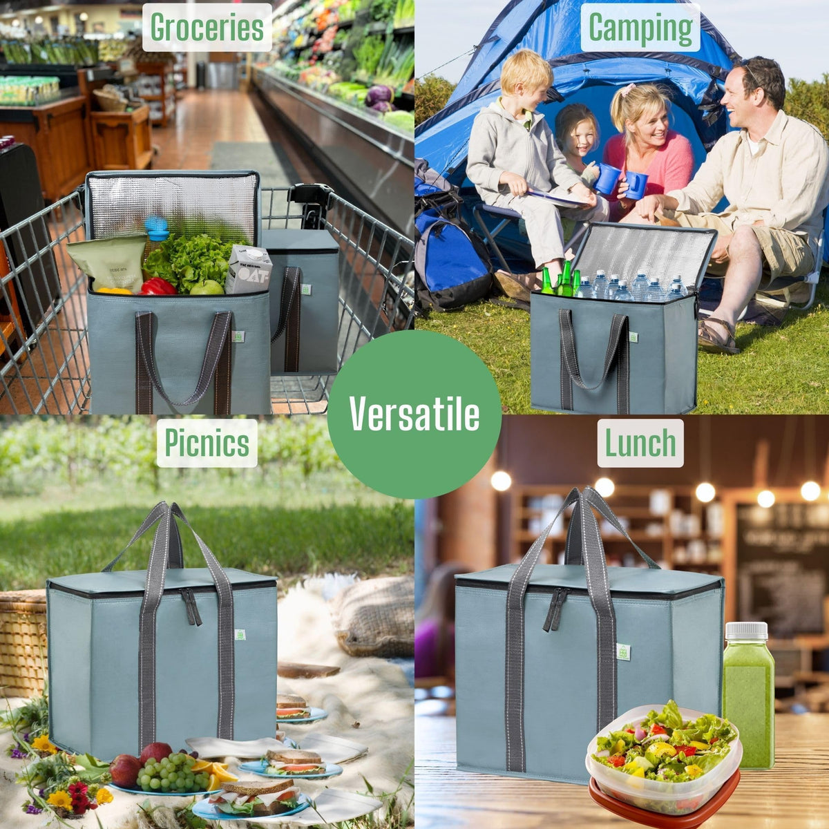 VENO zippered lid keeps items secure during transport.