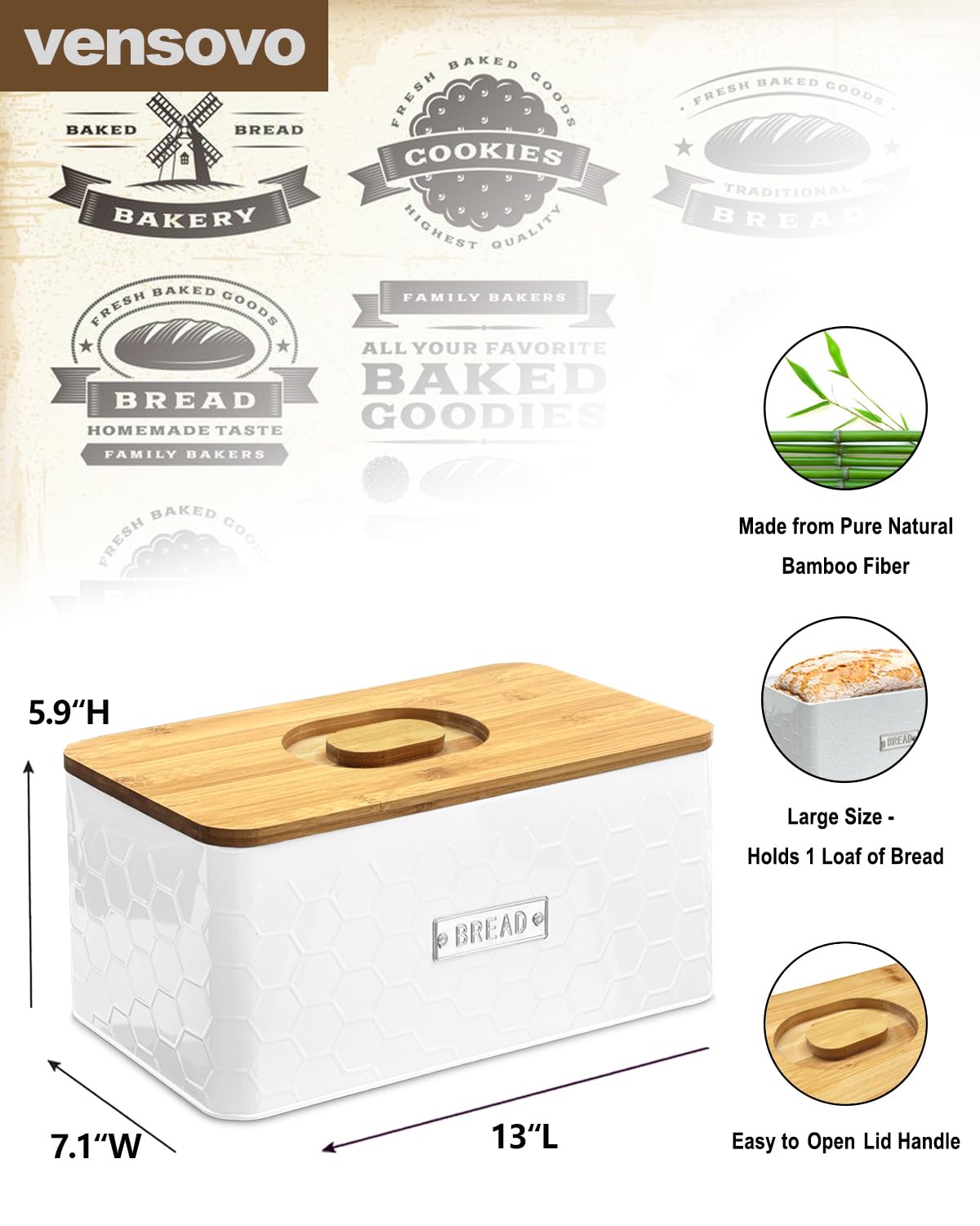 Vensovo bamboo lid cutting board demonstrates dual-use design for easy slicing and prep.