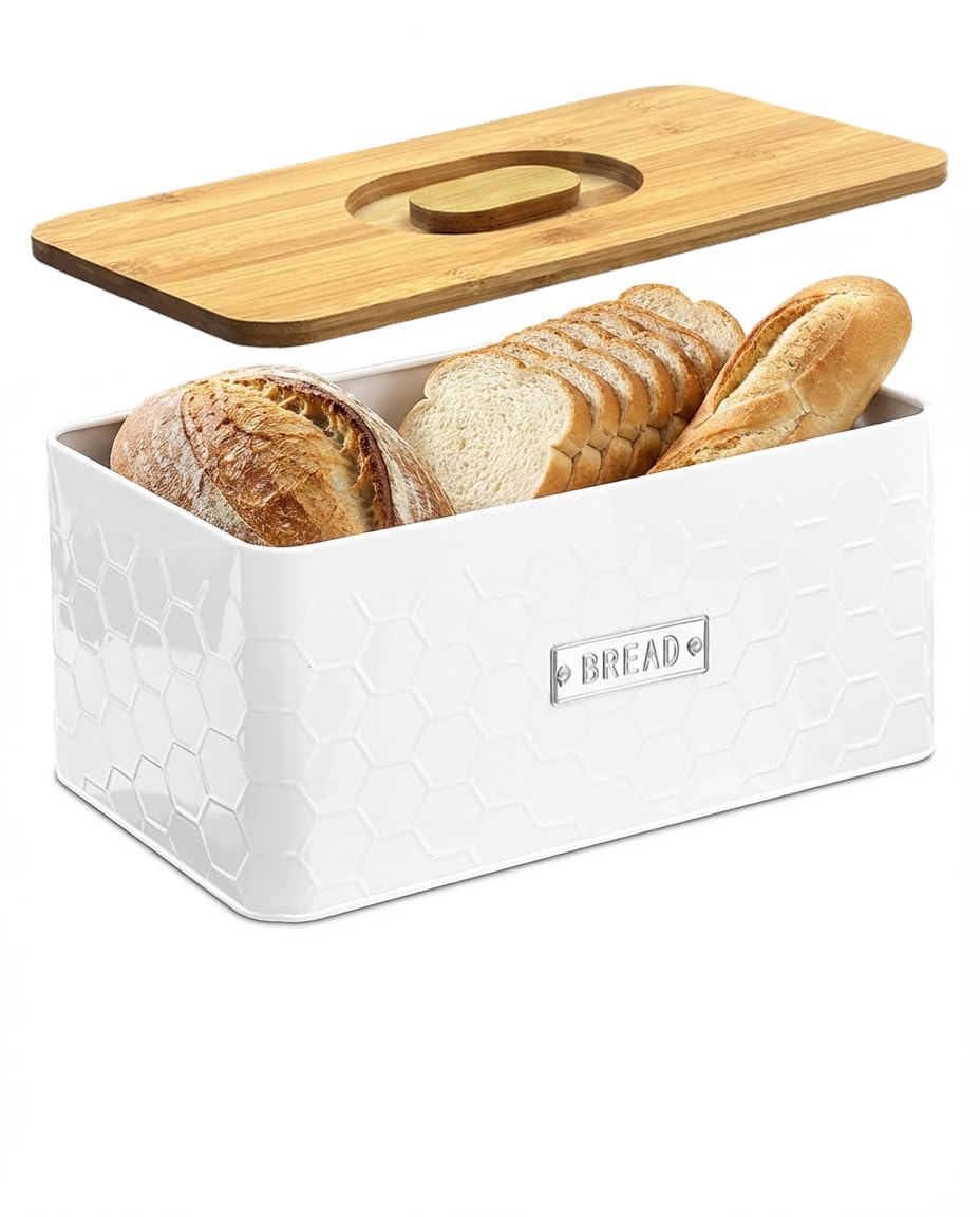 The vensovo bread box on a clean countertop offering spacious storage for bread and pastries.
