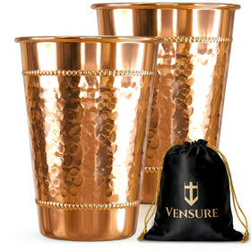 Vensure hammered copper glass set 2 for elegant entertaining at home.